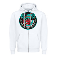 White vancouver grizzlie retro Zipper Hoodie - linhVisuals