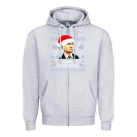 Heather Grey vladimir putin merry christmas Zipper Hoodie - linhVisuals