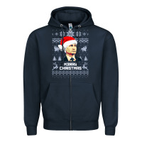 Navy vladimir putin merry christmas Zipper Hoodie - linhVisuals