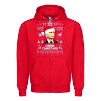 Red vladimir putin merry christmas Zipper Hoodie - linhVisuals