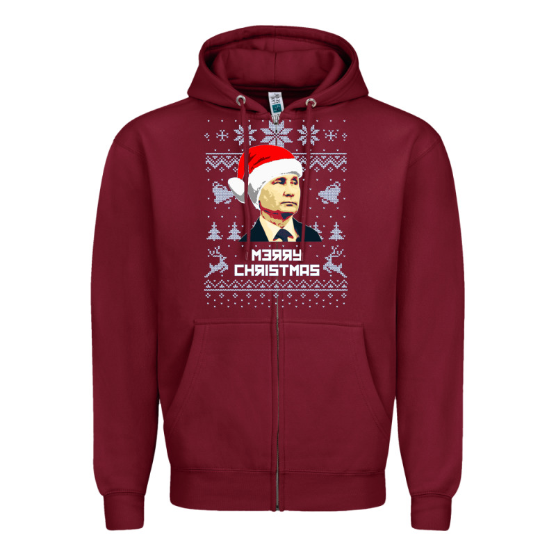 Vladimir Putin Merry Christmas Zipper Hoodie by linhVisuals | Teevron