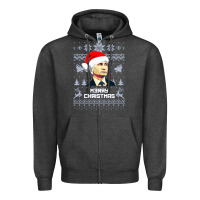 Charcoal Heather vladimir putin merry christmas Zipper Hoodie - linhVisuals