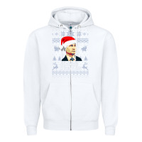 White vladimir putin merry christmas Zipper Hoodie - linhVisuals