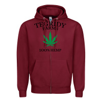 Burgundy tegridy farms Zipper Hoodie - linhVisuals