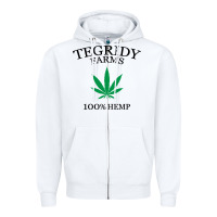 White tegridy farms Zipper Hoodie - linhVisuals