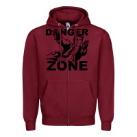 Burgundy archer danger zone Zipper Hoodie - linhVisuals