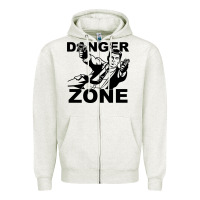 Oatmeal Heather archer danger zone Zipper Hoodie - linhVisuals
