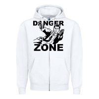 White archer danger zone Zipper Hoodie - linhVisuals