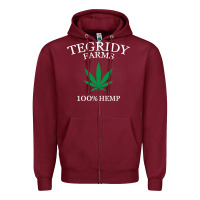 Burgundy tegridy farms Zipper Hoodie - linhVisuals