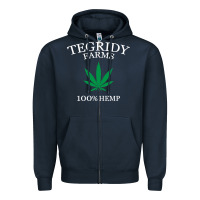 Navy tegridy farms Zipper Hoodie - linhVisuals