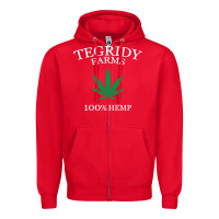 Red tegridy farms Zipper Hoodie - linhVisuals