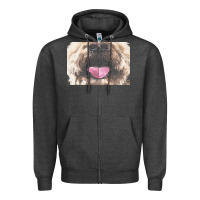 Charcoal Heather labradoodle t  shirtfunny labradoodle face mask funny dog mouth t  shi Zipper Hoodie - linhVisuals