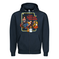 Navy let's summon demons Zipper Hoodie - linhVisuals