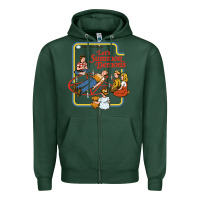 Sports Green let's summon demons Zipper Hoodie - linhVisuals
