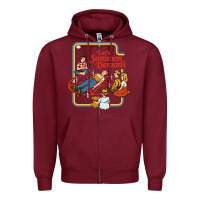 Burgundy let's summon demons Zipper Hoodie - linhVisuals