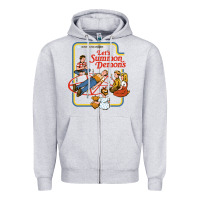 Heather Grey let's summon demons Zipper Hoodie - linhVisuals