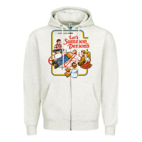 Oatmeal Heather let's summon demons Zipper Hoodie - linhVisuals