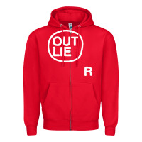 Red outlier Zipper Hoodie - linhVisuals