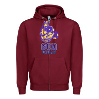 Burgundy kelvins god squad strong Zipper Hoodie - linhVisuals