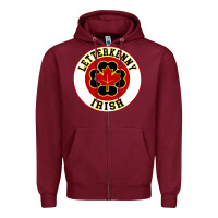 Burgundy letterkenny irish shoresy shamrock Zipper Hoodie - linhVisuals
