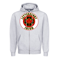 Heather Grey letterkenny irish shoresy shamrock Zipper Hoodie - linhVisuals