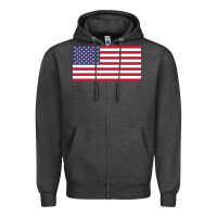 Charcoal Heather american flag Zipper Hoodie - linhVisuals