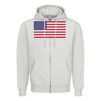 Dove Grey american flag Zipper Hoodie - linhVisuals