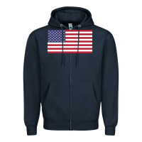 Navy american flag Zipper Hoodie - linhVisuals