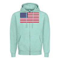 Seafoam american flag Zipper Hoodie - linhVisuals