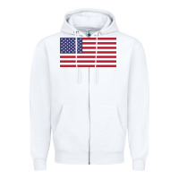 White american flag Zipper Hoodie - linhVisuals