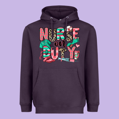 Nurse On Duty Heavyweight Hoodie Designed By Ranaportraitstore