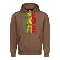 Chestnut one love rasta reggae Zipper Hoodie - linhVisuals
