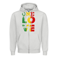 Dove Grey one love rasta reggae Zipper Hoodie - linhVisuals