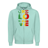 Seafoam one love rasta reggae Zipper Hoodie - linhVisuals