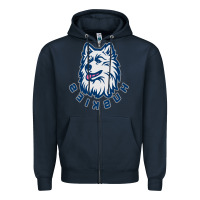 Navy HUSKIES Zipper Hoodie - linhVisuals