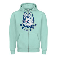 Seafoam HUSKIES Zipper Hoodie - linhVisuals