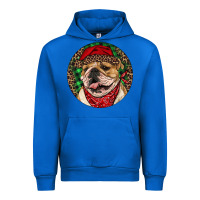 Cobalt Christmas English Bulldog Urban Hoodie - RanaPortraitStore