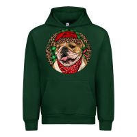 Forest Green Christmas English Bulldog Urban Hoodie - RanaPortraitStore