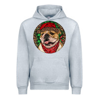 Heather Grey Christmas English Bulldog Urban Hoodie - RanaPortraitStore