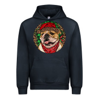 Navy Christmas English Bulldog Urban Hoodie - RanaPortraitStore