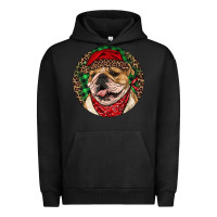 Pigment Black Christmas English Bulldog Urban Hoodie - RanaPortraitStore