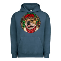 Pigment Midnight Navy Christmas English Bulldog Urban Hoodie - RanaPortraitStore