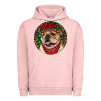 Pigment Salmon Christmas English Bulldog Urban Hoodie - RanaPortraitStore