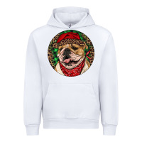 White Christmas English Bulldog Urban Hoodie - RanaPortraitStore