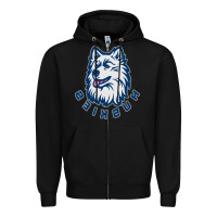 Black HUSKIES Zipper Hoodie - linhVisuals