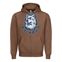 Chestnut HUSKIES Zipper Hoodie - linhVisuals