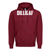 Burgundy dilligaf    bowling Zipper Hoodie - linhVisuals