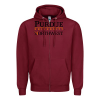 Burgundy purdue university northwest Zipper Hoodie - linhVisuals