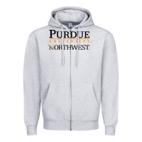 Heather Grey purdue university northwest Zipper Hoodie - linhVisuals