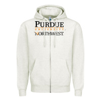 Oatmeal Heather purdue university northwest Zipper Hoodie - linhVisuals